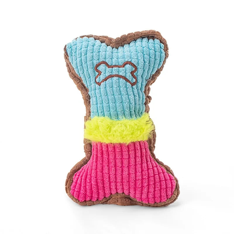 Squeaky Plush Bone Toy