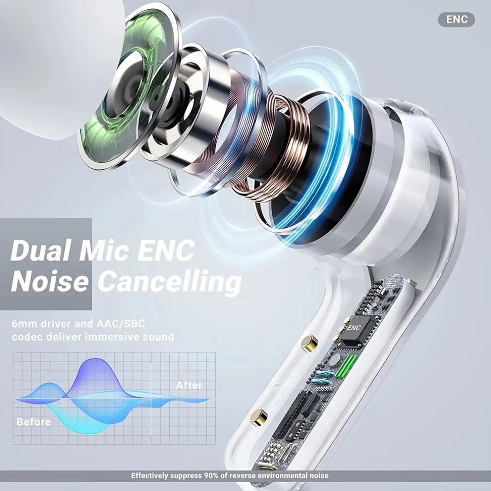 Transparent LED Wireless Earbuds