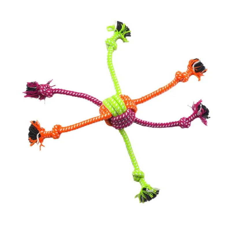Bone-shaped cotton knot rope chew toy for dogs