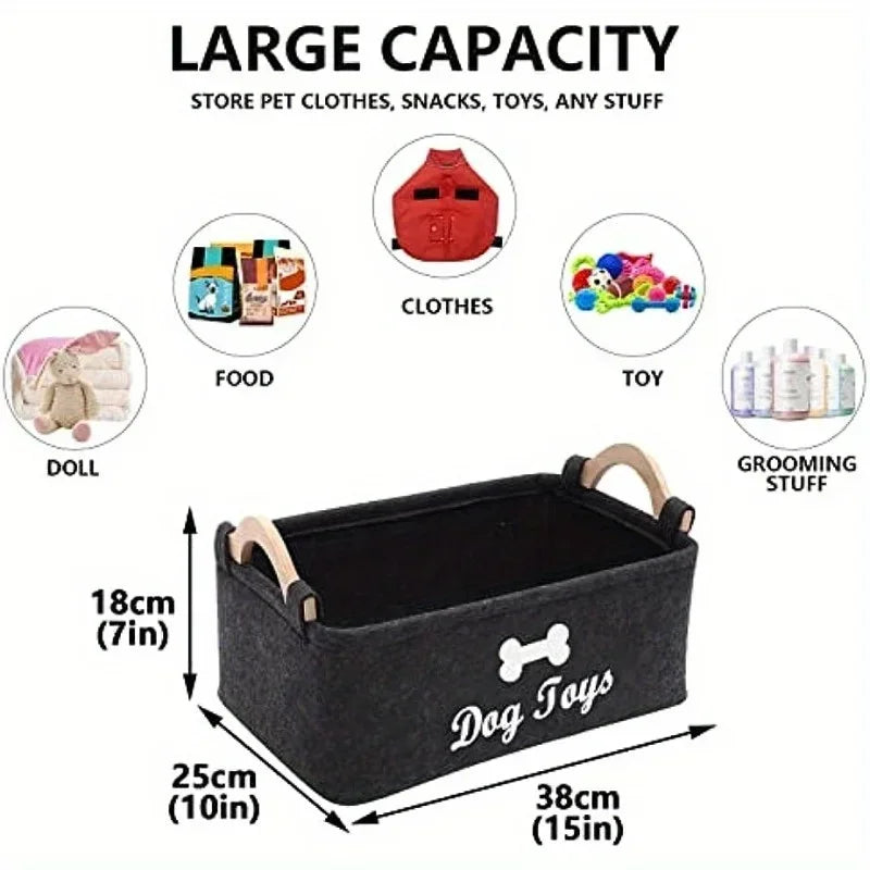 Felt Pet Toy Storage Box