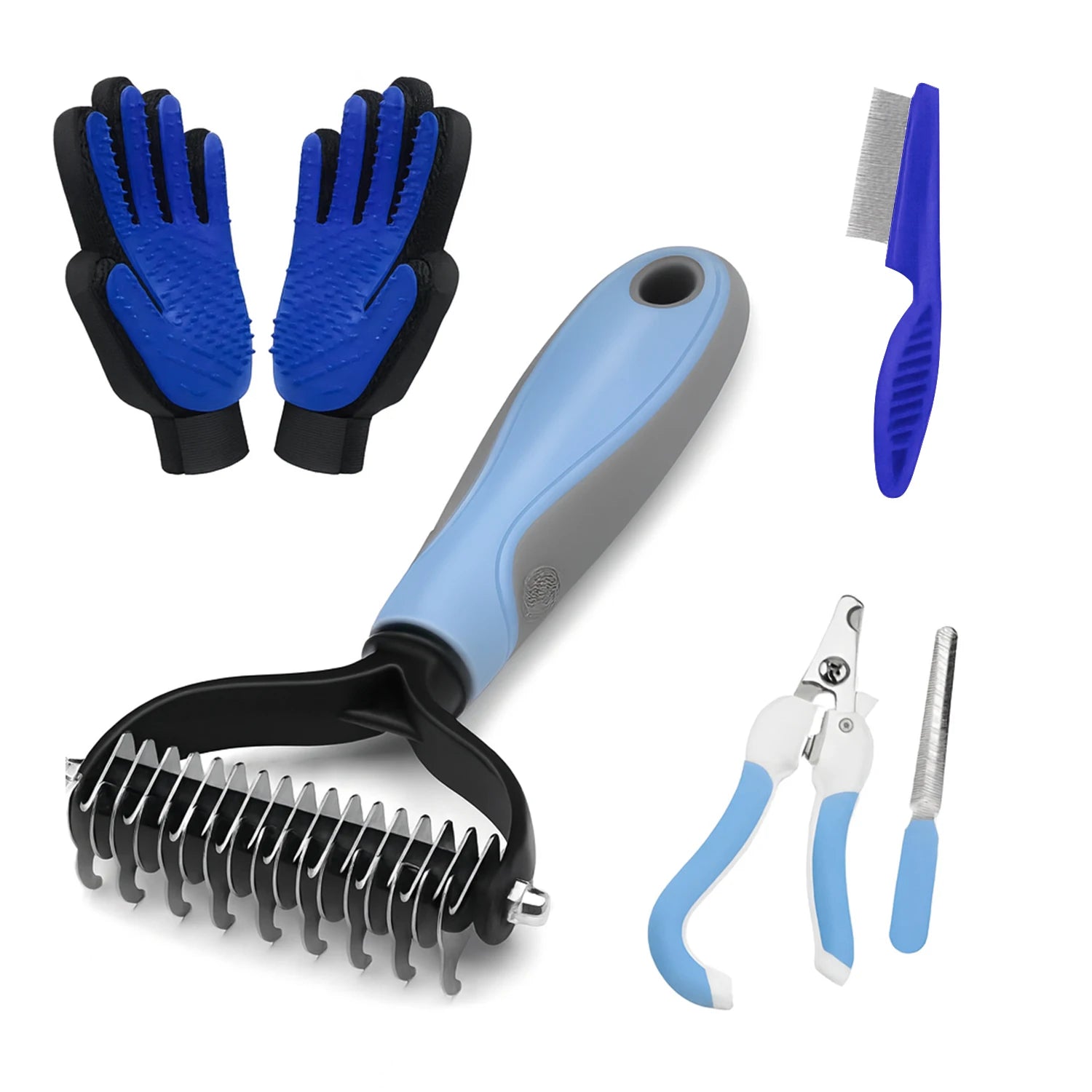 Pet Deshedding Brush & Massager