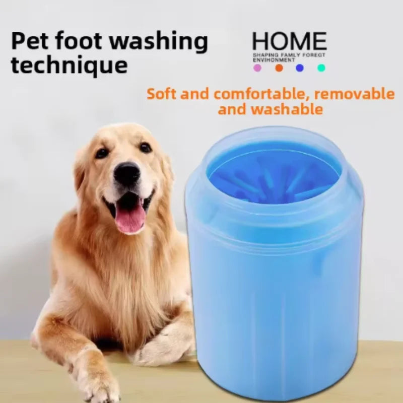 Portable silicone paw cleaner cup for dogs