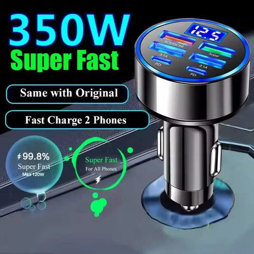 350W PD QC3.0 USB car charger adapter