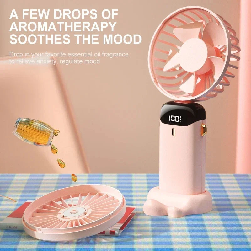 Rechargeable Neck Fan with Phone Stand